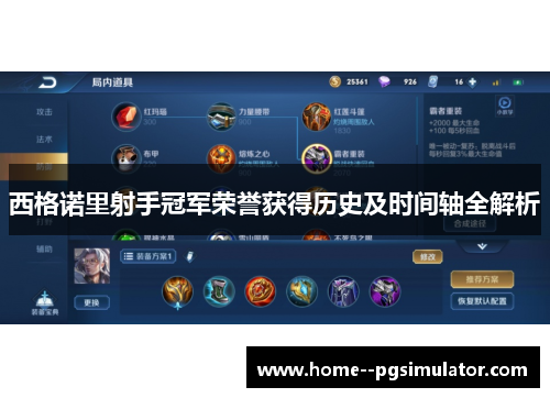 西格诺里射手冠军荣誉获得历史及时间轴全解析