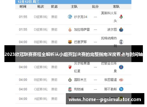 2023欧冠联赛赛程全解析从小组赛到决赛的完整指南深度看点与时间轴 2023欧冠联赛赛程全解析从小组赛到决赛的完整指南深度看点与时间轴